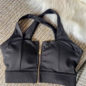 Black Zip-Up Halter Top